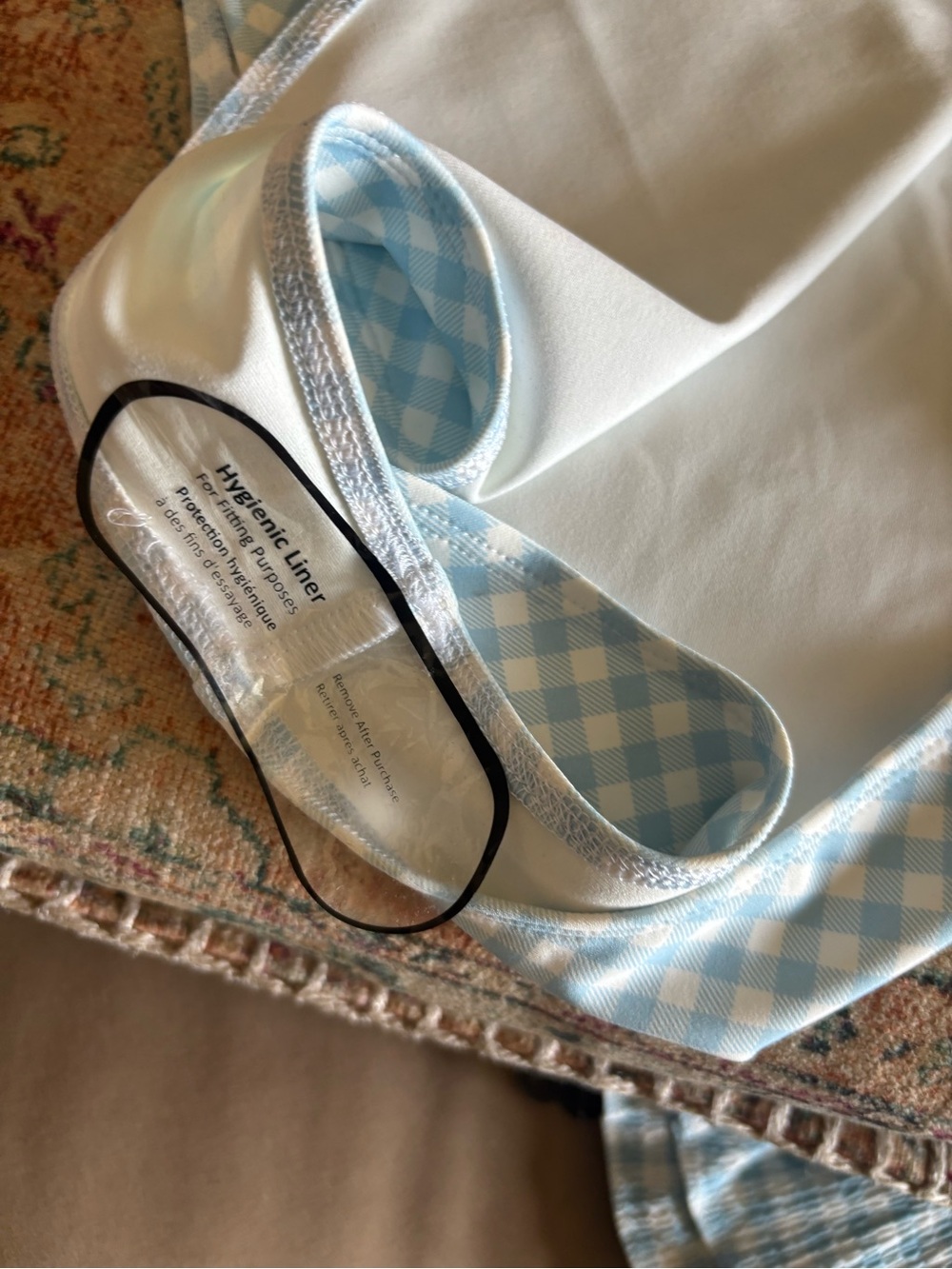 Selkie Light Blue Gingham Ruffled Halter Swim Dress - Picture 8 of 8